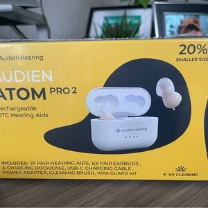 Atom Pro 2 Rechargeable Hearing Aids - White